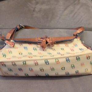 Dooney & Bourke Cream Multicolor Logo Shoulder Bag